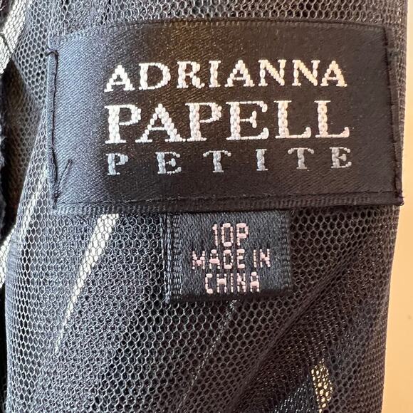 ADRIANNA PAPELL the Lyrd Short Sleeve V-neck Cocktail Dress in Grey Taupe Sz 10P - Picture 10 of 12